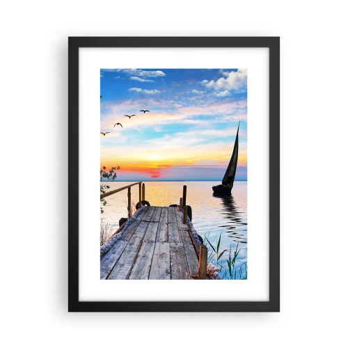 Poster in einem schwarzem Rahmen - Guten Abend - 30x40 cm