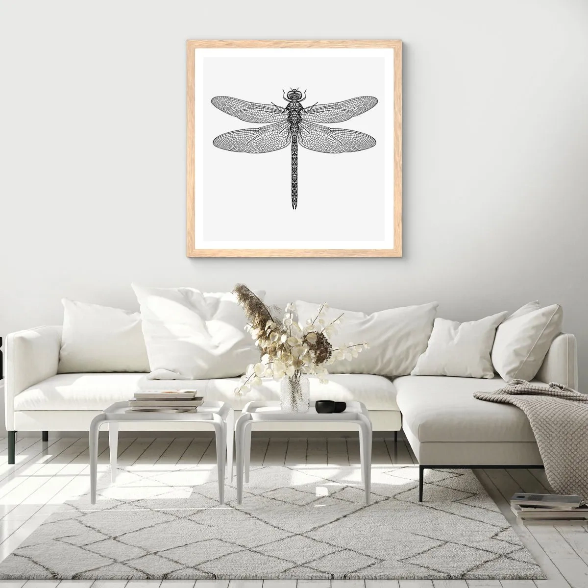 Poster in einem Rahmen aus heller Eiche - Präzision der Natur - 30x30 cm