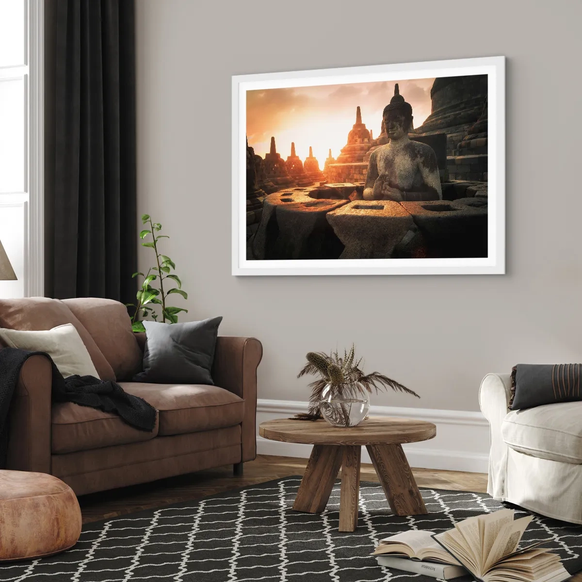 Poster in einem weißen Rahmen - Wetter der großen Weisheit - 70x50 cm