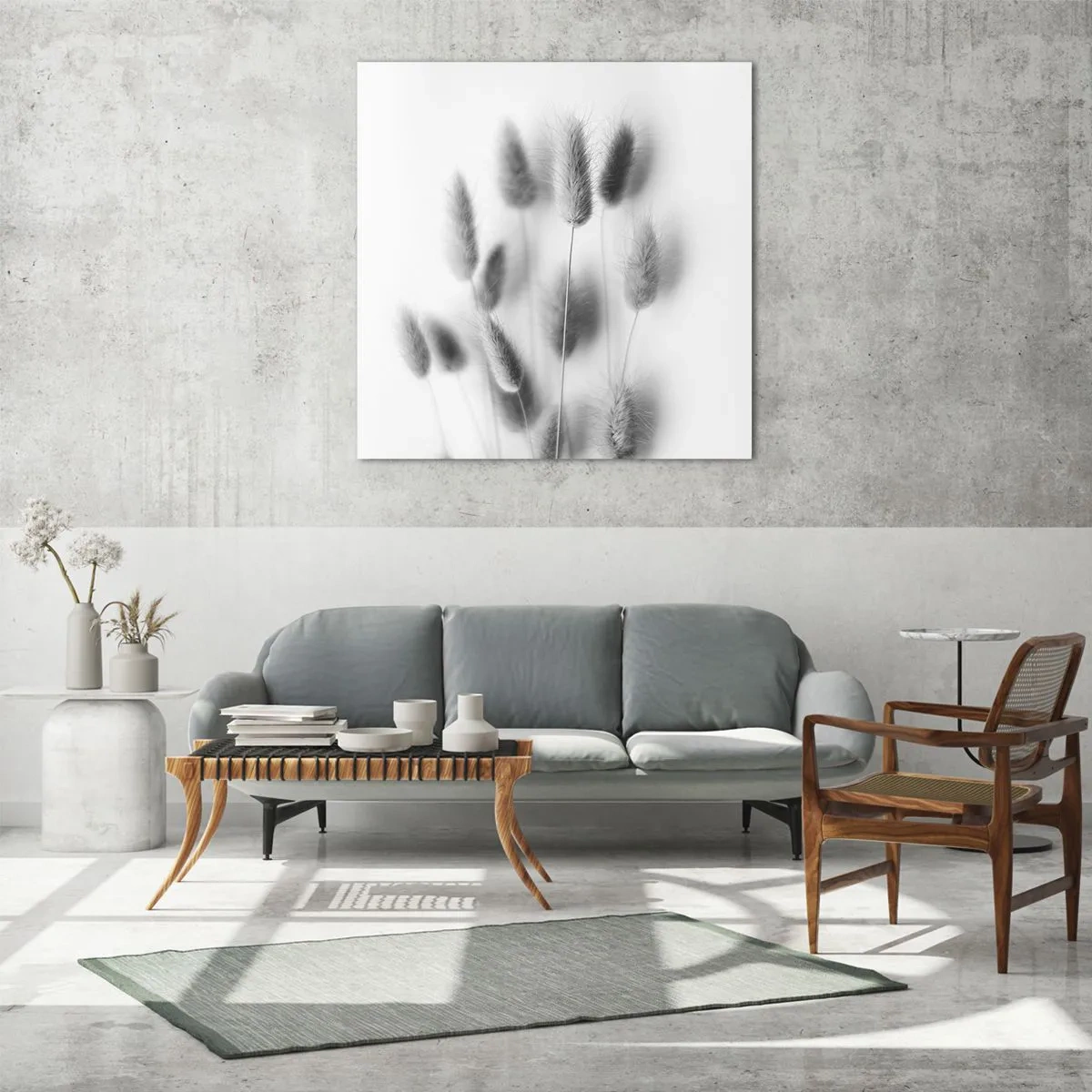 Glasbild - Bild auf glas - Eure flauschige Grashoheit - 70x70 cm
