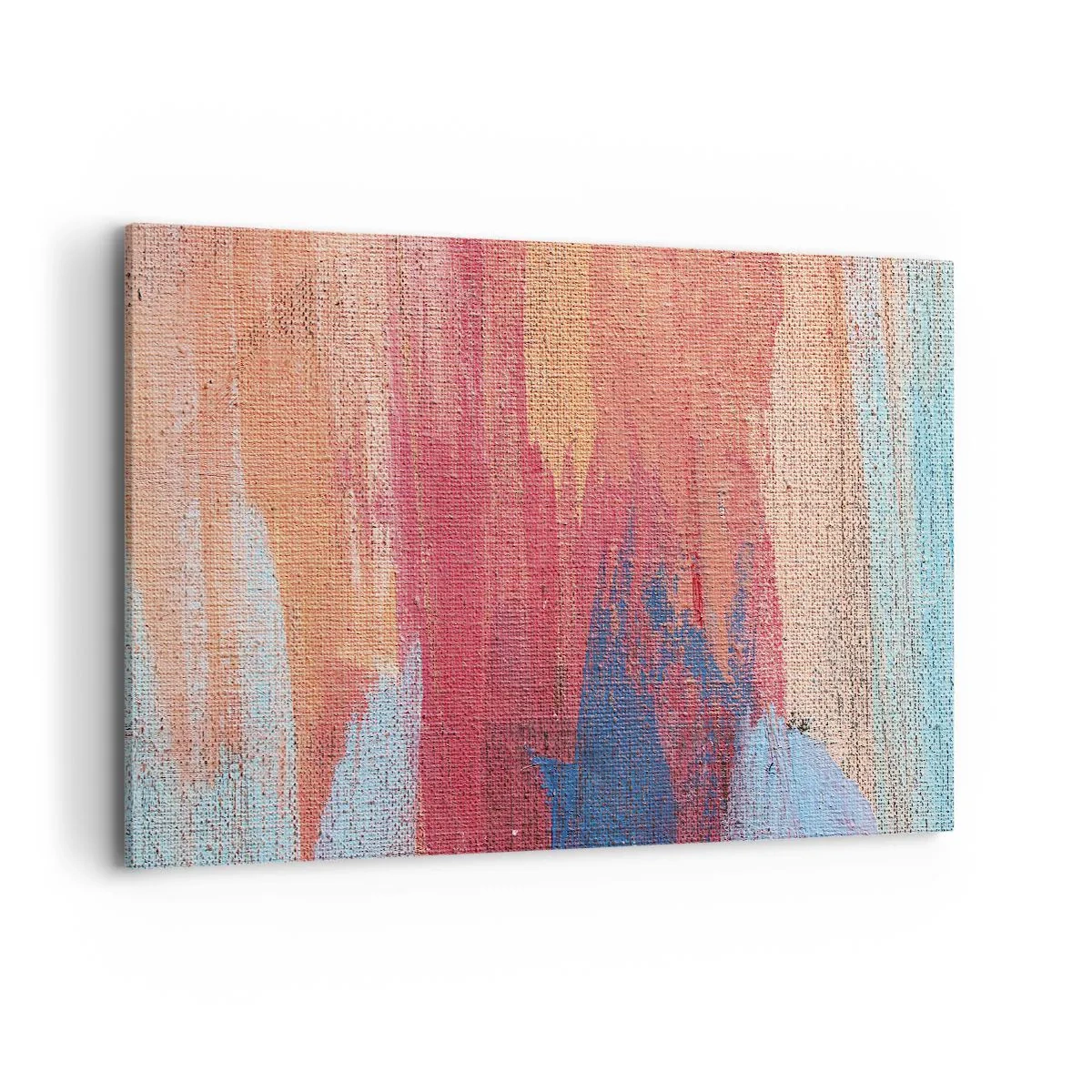 Bild auf Leinwand - Leinwandbild - Bunte abstrakte Pinselstriche - 100x70cm - Renne den Regenbogen hinunter - Moderne Wanddekoration für Wohnzimmer und Schlafzimmer ARTTOR