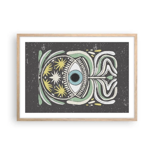 Poster in einem Rahmen aus heller Eiche - Stammesrituale - 70x50 cm