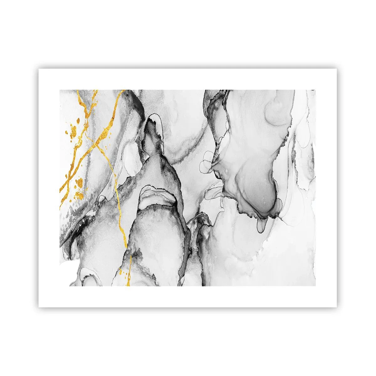 Poster - Komposition mit Goldmotiv - 50x40 cm