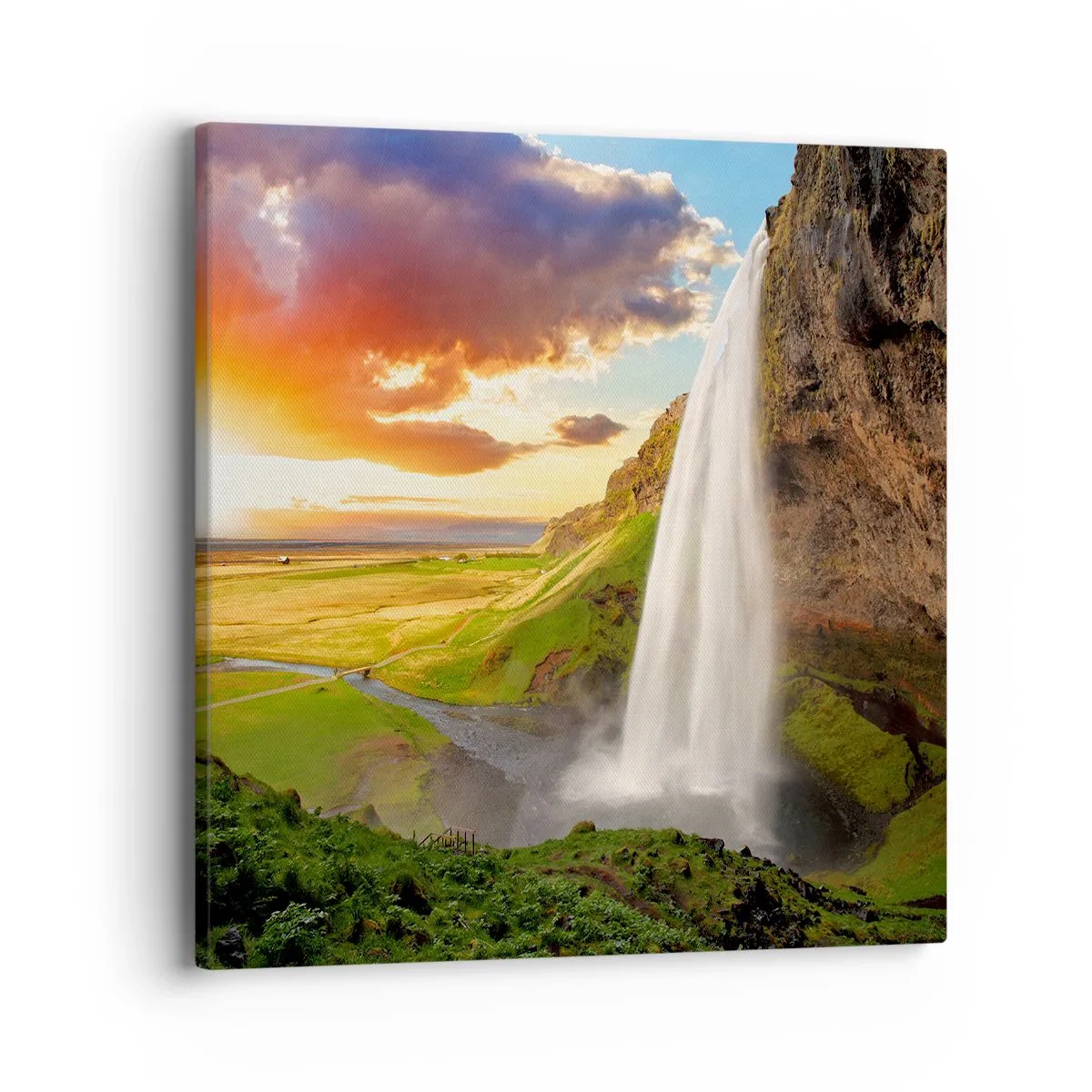 Bild auf Leinwand - Leinwandbild - Die Fülle des isländischen Sommers - 40x40 cm