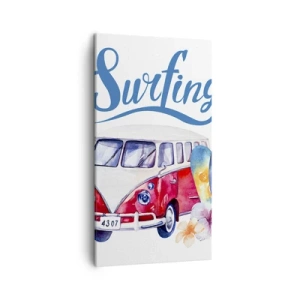 Bild auf Leinwand - Leinwandbild - Gurke - ein Klassiker für einen Surfer - 45x80 cm