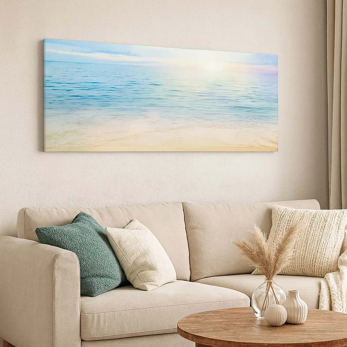 Bild auf Leinwand - Leinwandbild - Großes Blau - 100x40 cm