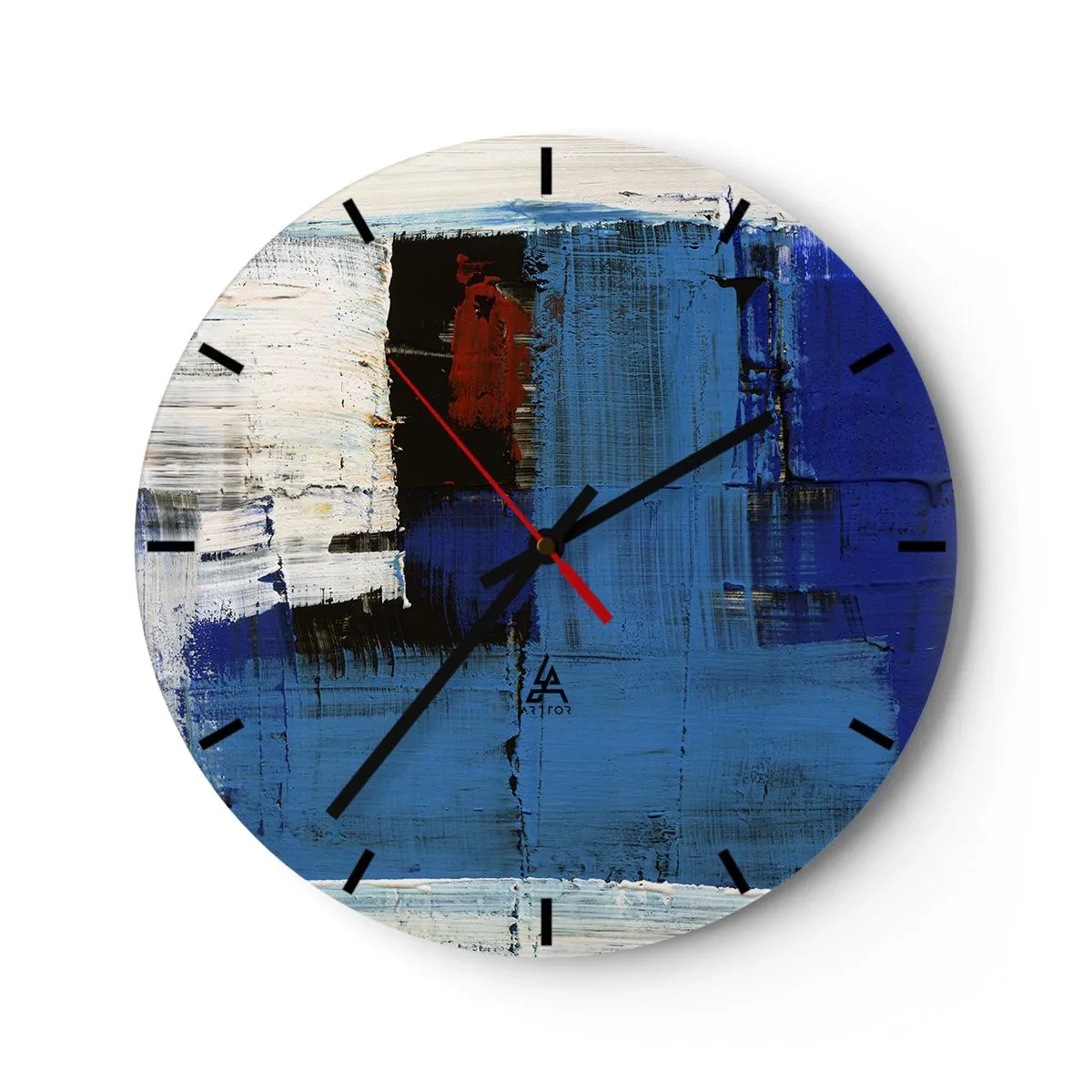 Wanduhr - Glasuhr - Geheimnis ist blau - 40x40 cm