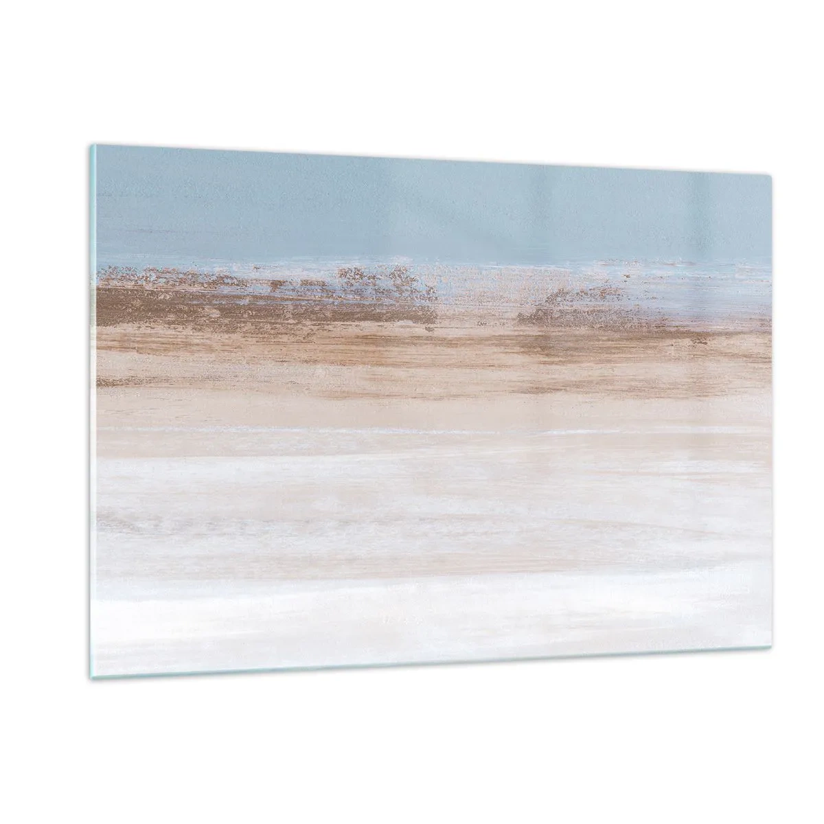 Glasbild - Bild auf glas - Abstrakte Landschaft mit pastellfarbenem Himmel und Erde - 120x80cm - Mehrdeutige Landschaft - Moderne Wanddekoration für Wohnzimmer und Schlafzimmer ARTTOR