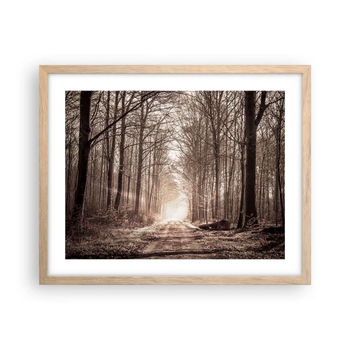 Poster in einem Rahmen aus heller Eiche - Waldkathedrale - 50x40 cm