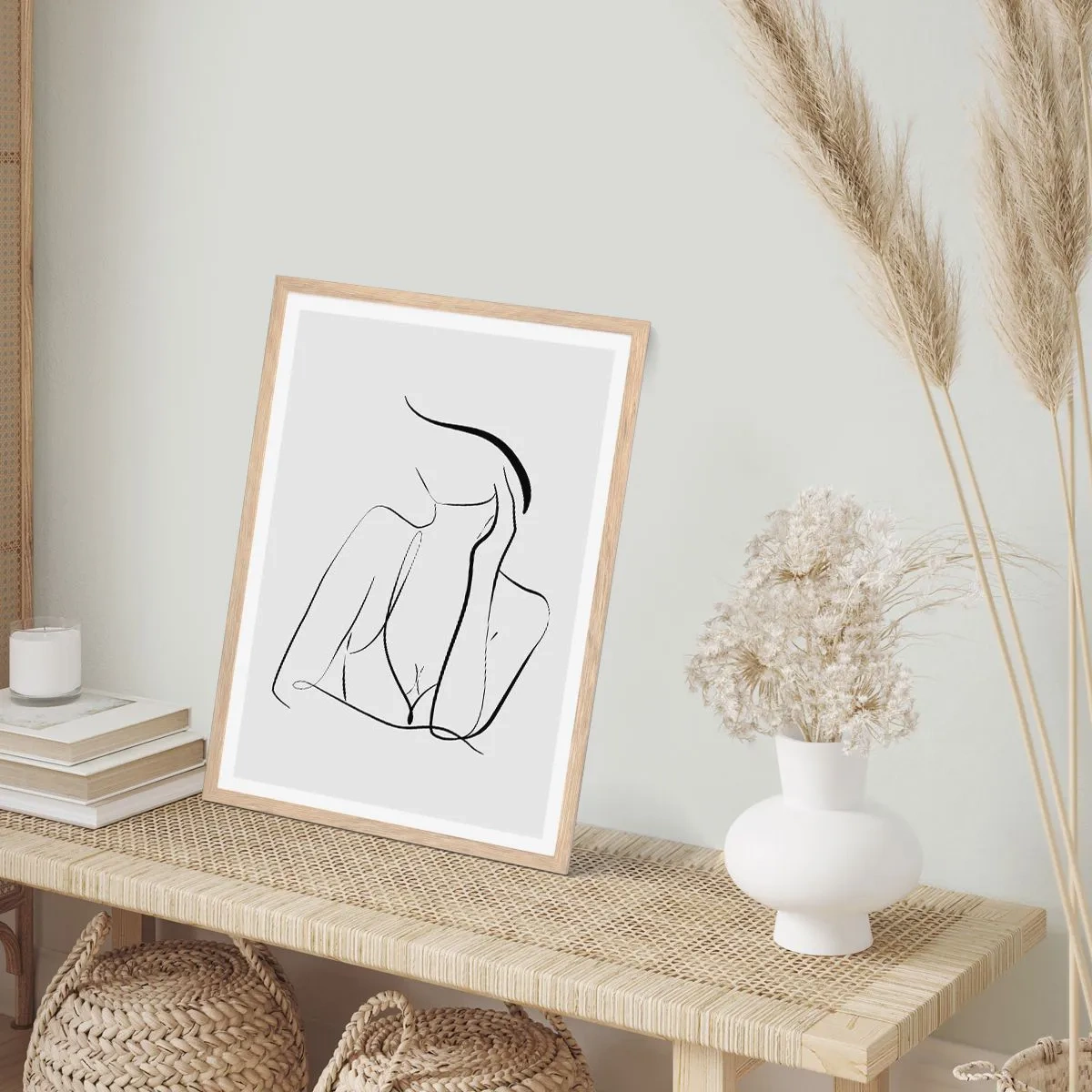 Poster in einem Rahmen aus heller Eiche - Auf der Traumwelle - 70x100 cm