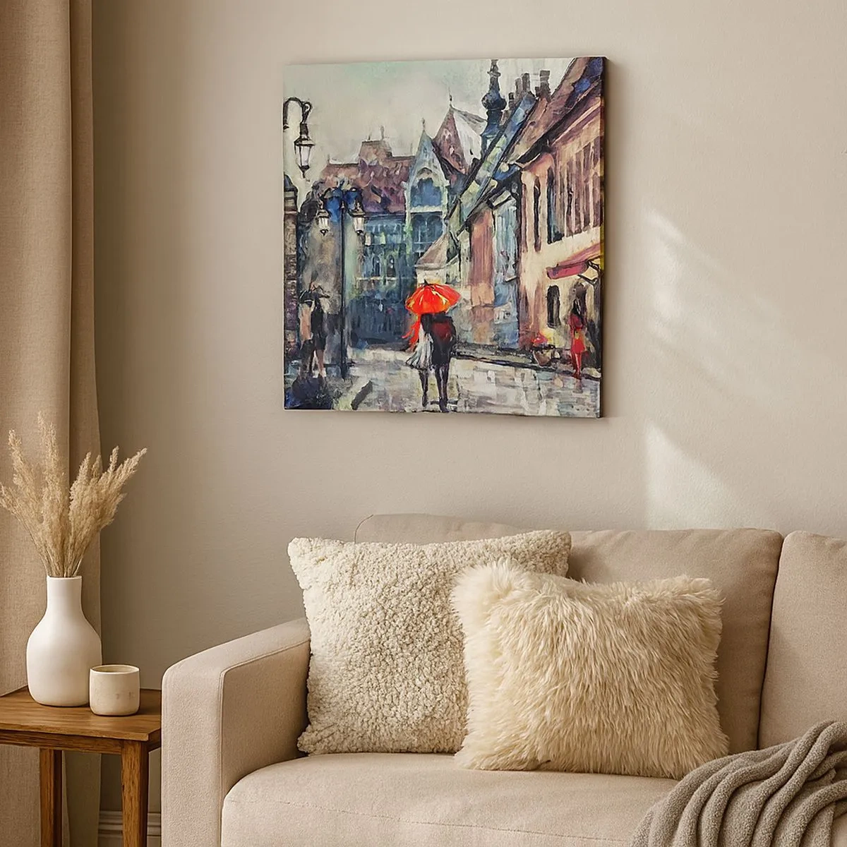 Bild auf Leinwand - Leinwandbild - Regen für Zwei - 30x30 cm