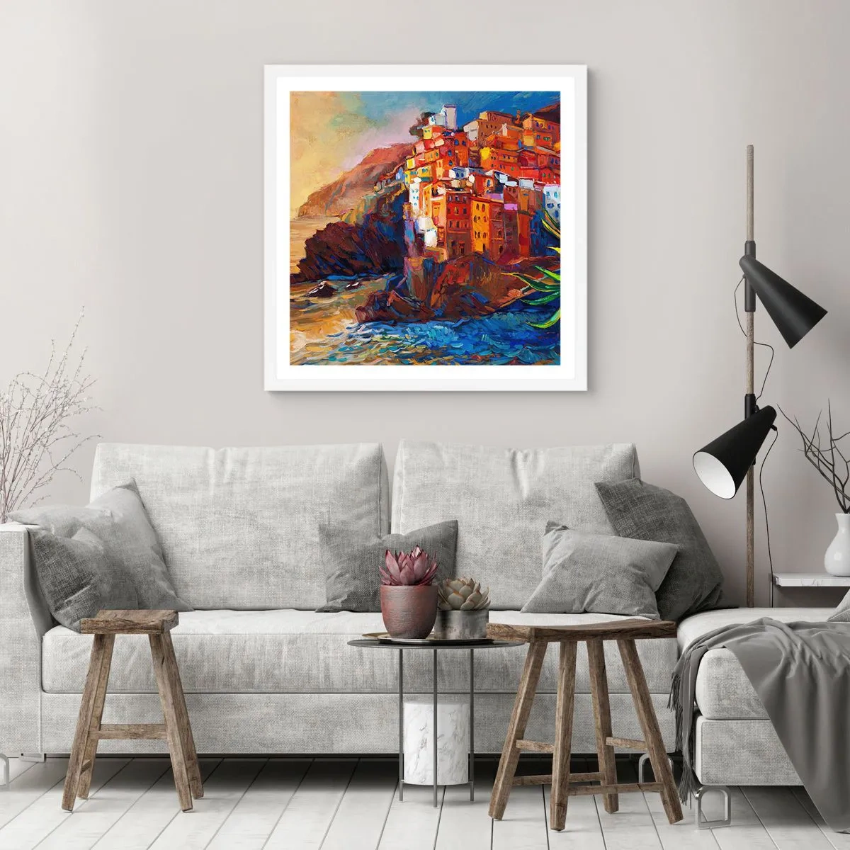 Poster in einem weißen Rahmen - Italienische Atmosphäre - 60x60 cm