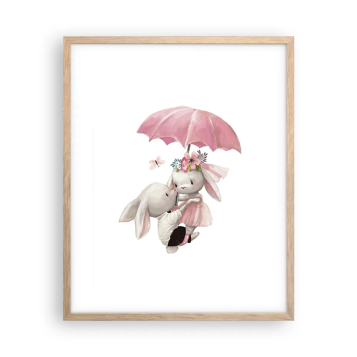 Poster in einem Rahmen aus heller Eiche - Das ist eben Liebe - 40x50 cm