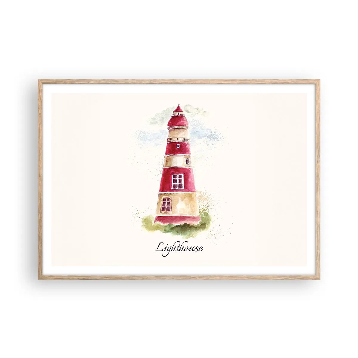 Poster in einem Rahmen aus heller Eiche - Das Wetter ringsum ist immer gut - 100x70 cm