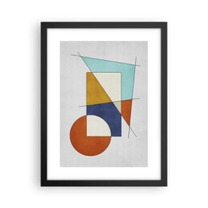 Poster in einem schwarzem Rahmen - Abstraktion: modernistisches Spiel - 30x40 cm