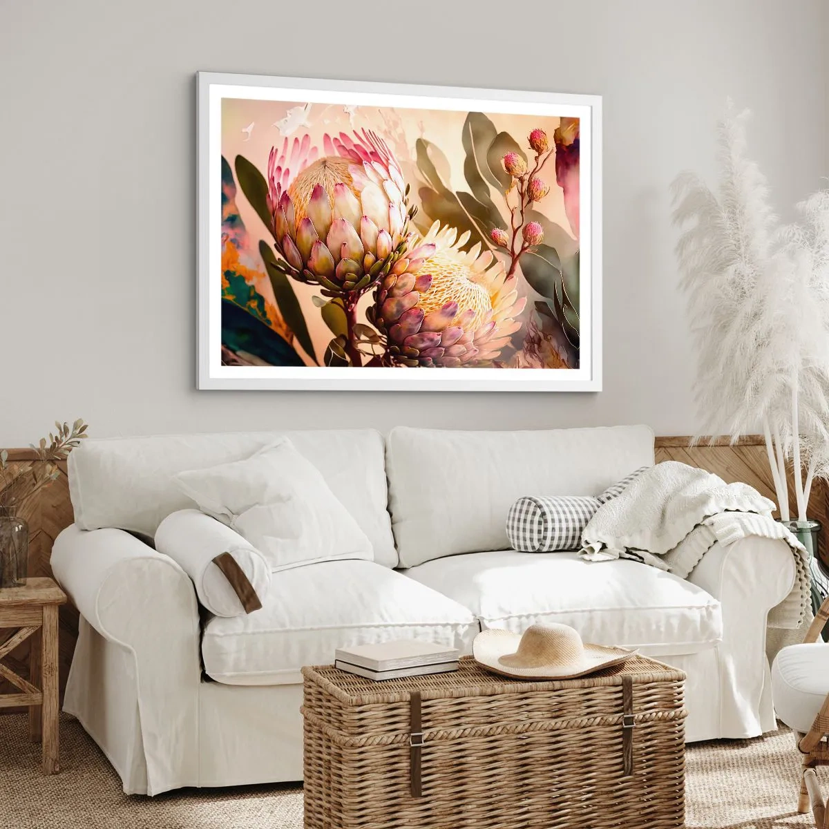 Poster in einem weißen Rahmen - Zärtlich umarmt - 70x50 cm