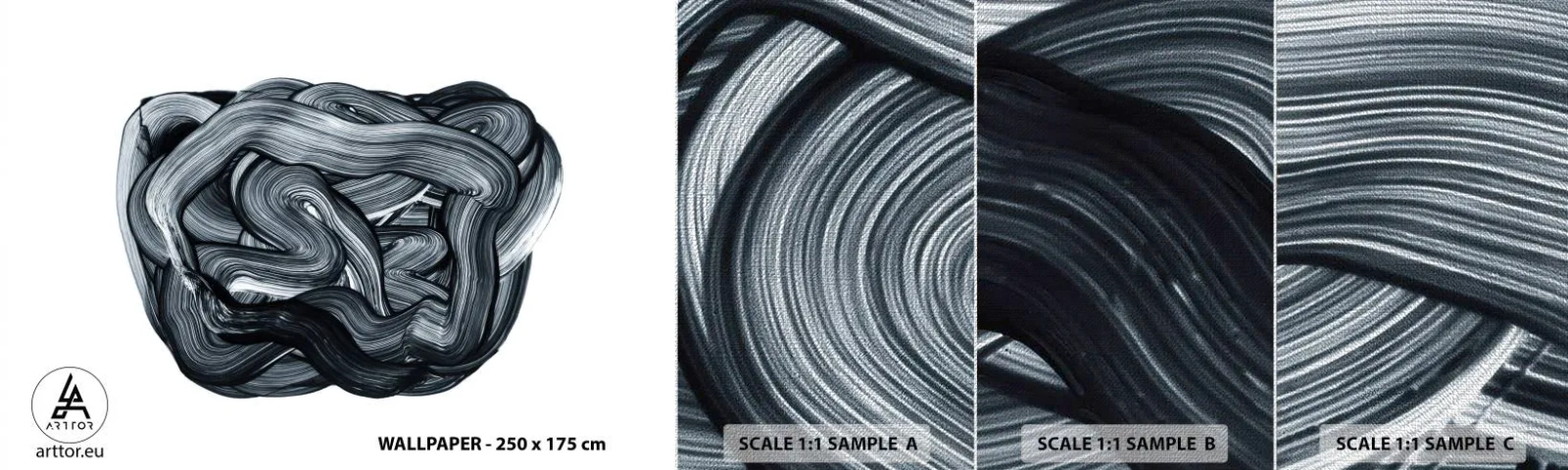 Fototapeten Muster Premium Canvas - Es ist nicht so einfach - Abstraktion, Grafik, Schwarz und weiß - 100x30 cm