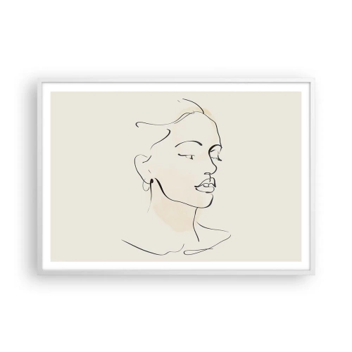 Poster in einem weißen Rahmen - Eine bestimmte Linie - 100x70 cm