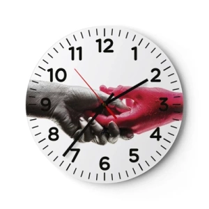 Wanduhr - Glasuhr - Gemeinsam, obwohl anders - 30x30 cm