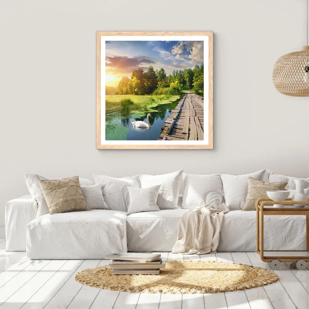 Poster in einem Rahmen aus heller Eiche - Sommer, Sommer überall - 40x40 cm