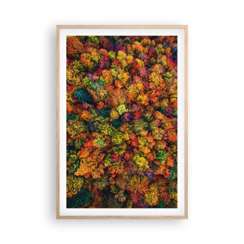 Poster in einem Rahmen aus heller Eiche - Blumenstrauß aus Herbstbäumen - 61x91 cm