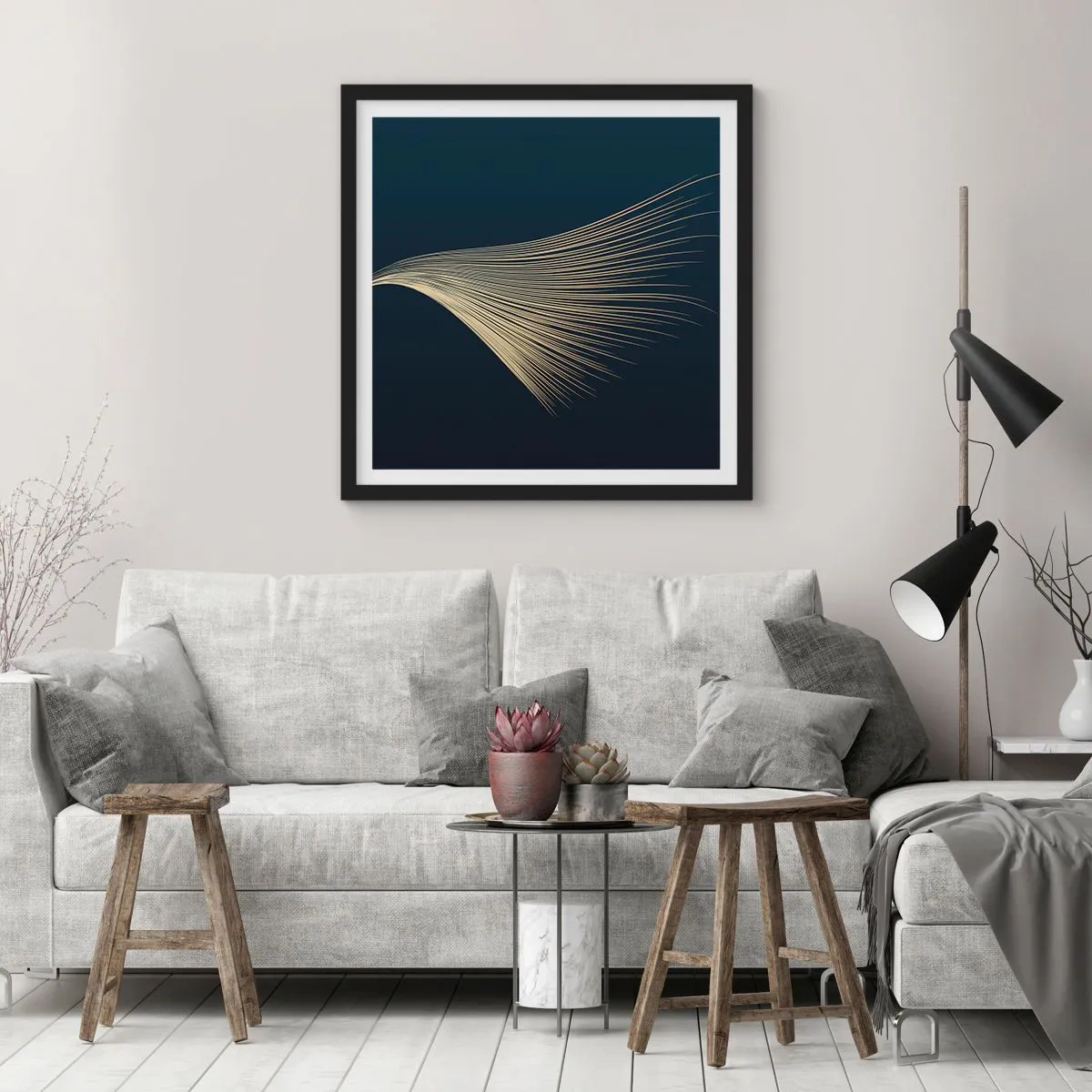Poster in einem schwarzem Rahmen - Wie das Haar eines Engels - 30x30 cm