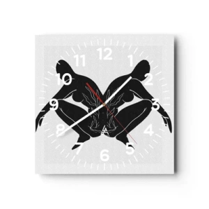 Wanduhr - Glasuhr - Gemeinsame Seele - 40x40 cm
