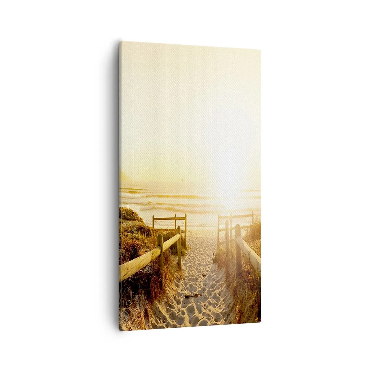 Bild auf Leinwand - Leinwandbild - Über die Düne, der Sonne entgegen - 55x100 cm