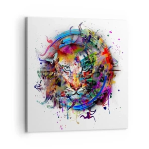 Bild auf Leinwand - Leinwandbild - Es lauert hinter einem Regenbogenschleier - 50x50 cm