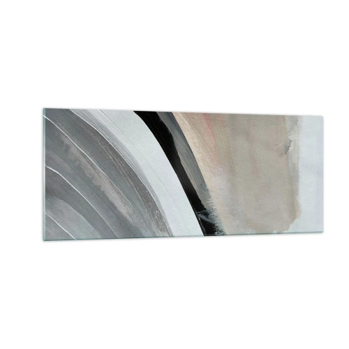 Glasbild - Bild auf glas - Komposition: Bogen aus Schwarz und Grau - 100x40 cm
