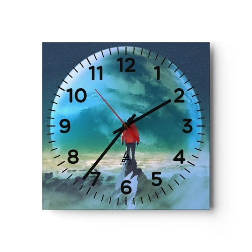 Wanduhr - Glasuhr - Entdecker des neuen Landes - 30x30 cm