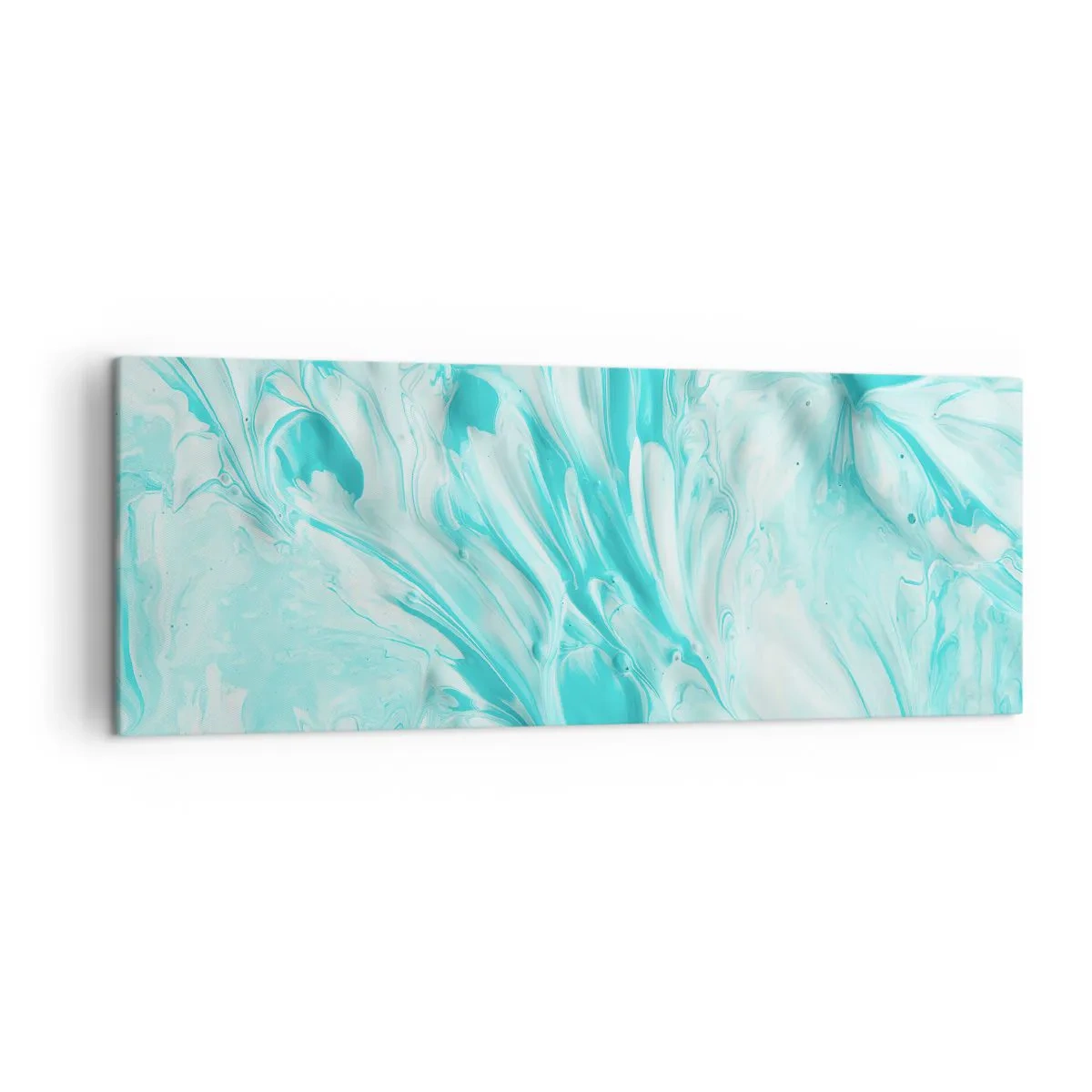 Bild auf Leinwand - Leinwandbild - Ein abstraktes Motiv in Pastelltönen von Blau und Weiß. - 140x50cm - Für immer zusammen - Moderne Wanddekoration für Wohnzimmer und Schlafzimmer ARTTOR