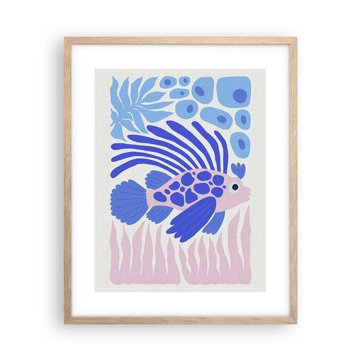 Poster in einem Rahmen aus heller Eiche - In seinem Fahrwasser - 40x50 cm