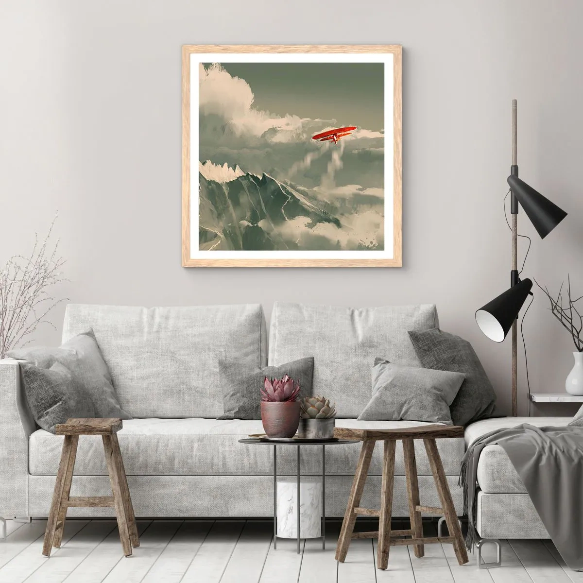 Poster in einem Rahmen aus heller Eiche - Furchtloser Pionier - 40x40 cm