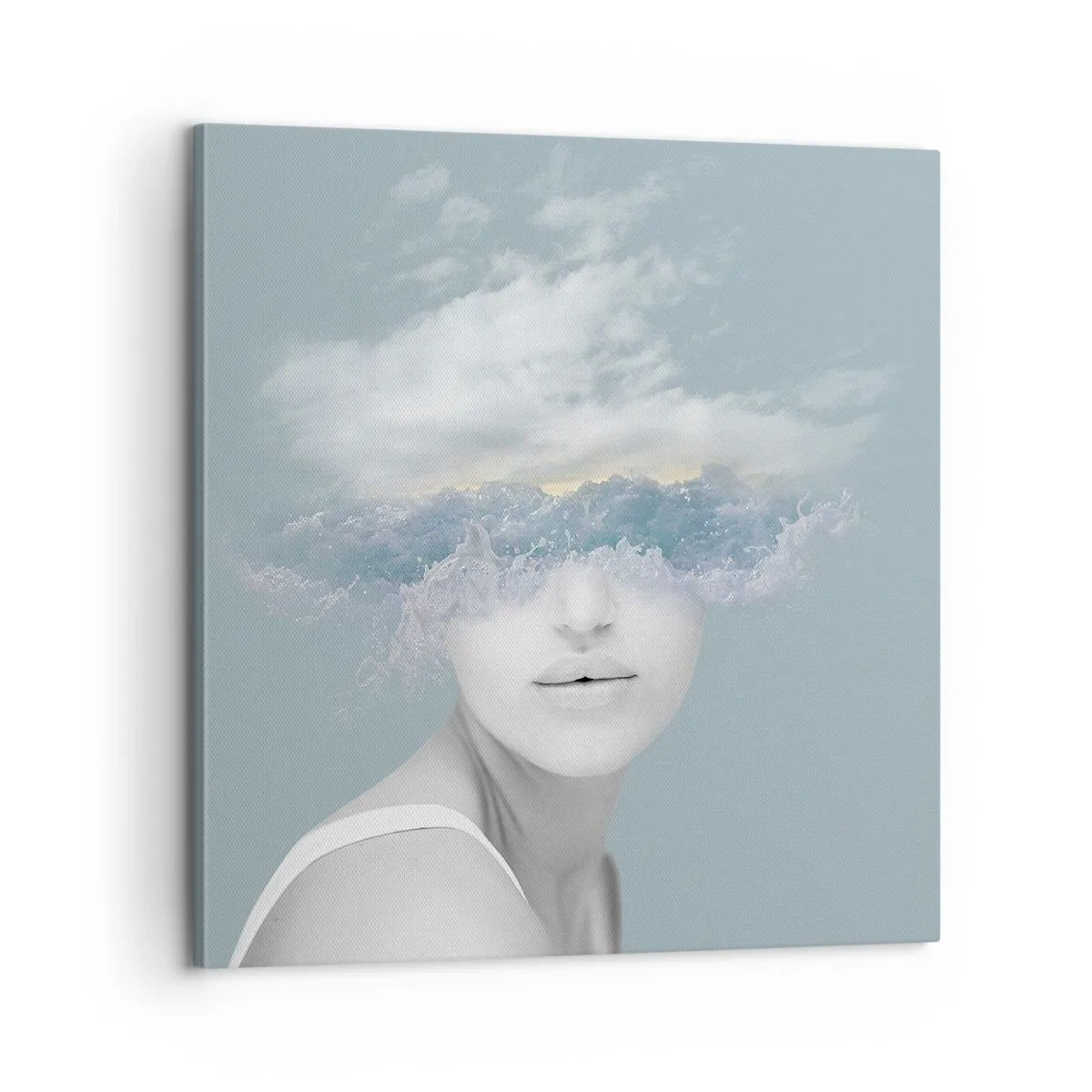 Bild auf Leinwand - Leinwandbild - Mit dem Kopf in den Wolken - 60x60 cm