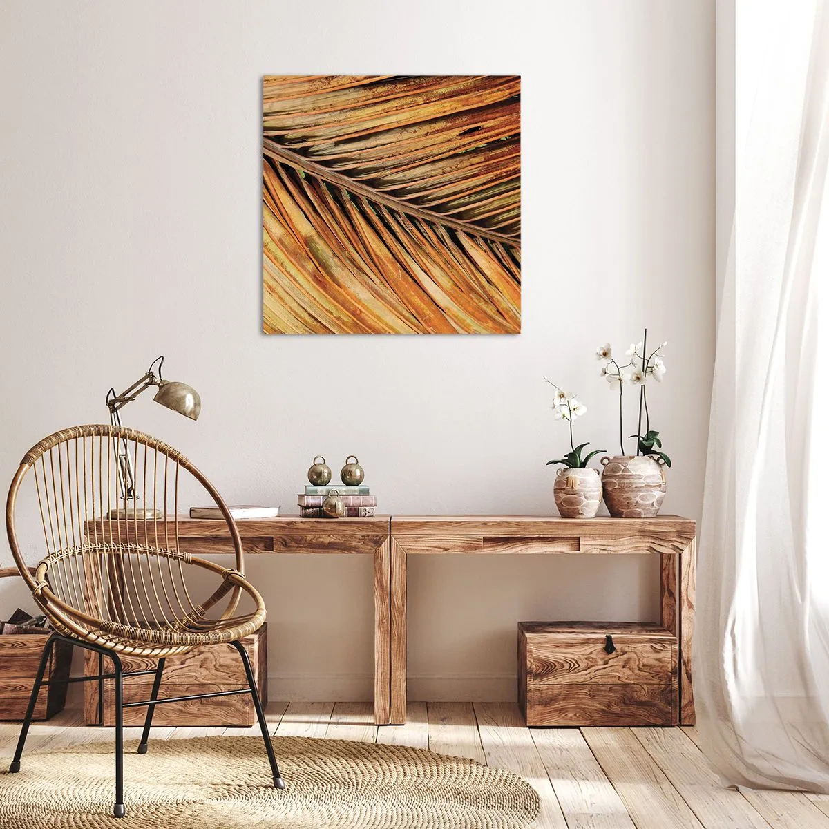 Bild auf Leinwand - Leinwandbild - Kokosnuss-Gold - 70x70 cm