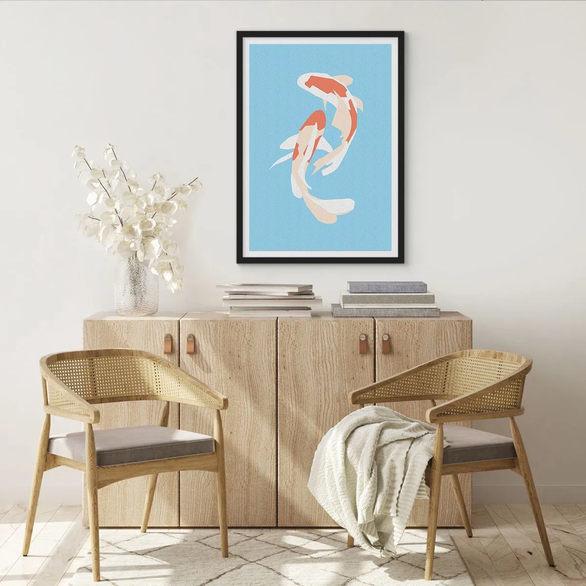 Poster in einem schwarzem Rahmen - Spontanes Synchronschwimmen - 70x100 cm