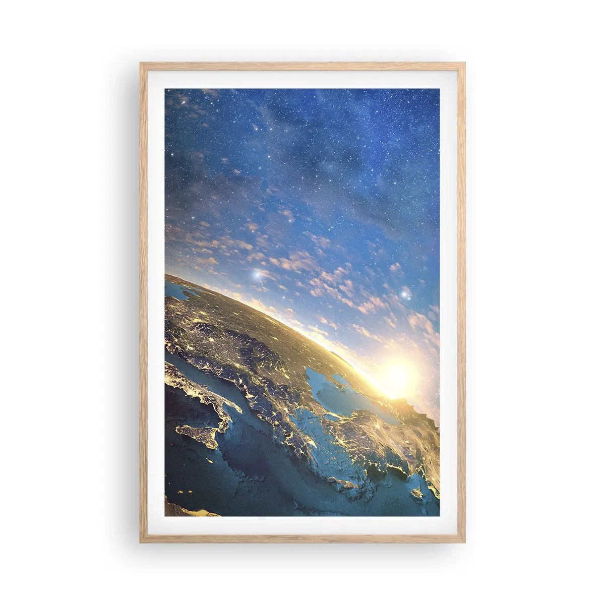 Poster in einem Rahmen aus heller Eiche - Schauen wir uns aus der Ferne an - 61x91 cm