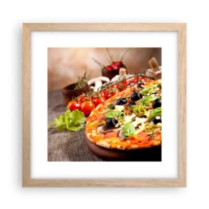 Poster in einem Rahmen aus heller Eiche - Aus den tellurischen Zutaten - 30x30 cm