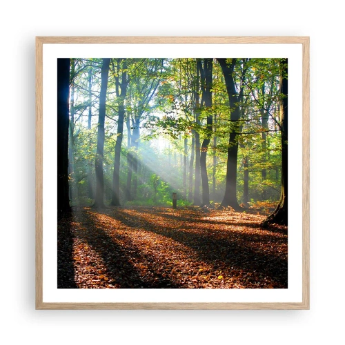 Poster in einem Rahmen aus heller Eiche - Licht und Schatten - 60x60 cm