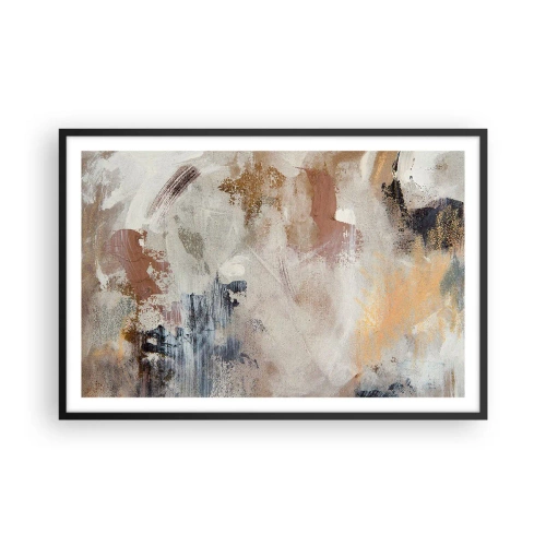 Poster in einem schwarzem Rahmen - Neblige Abstraktion - 91x61 cm