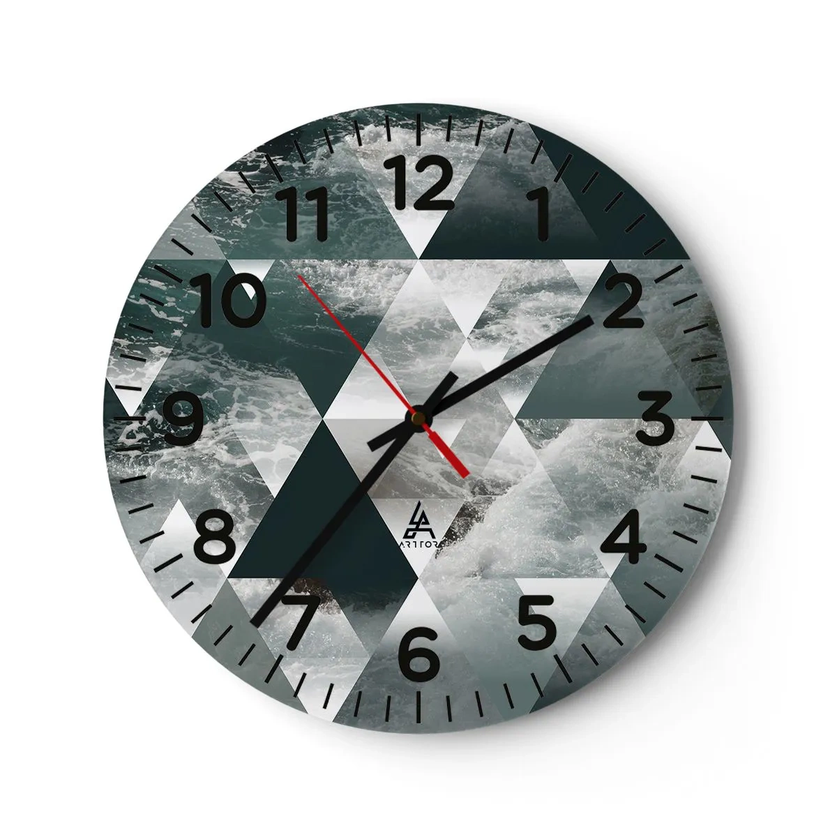 Wanduhr - Glasuhr - Kristallperspektive - 40x40 cm