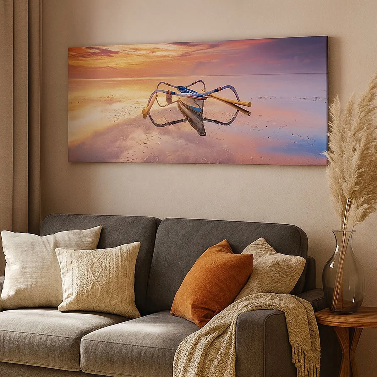 Bild auf Leinwand - Leinwandbild - Die Ruhe eines tropischen Abends - 100x40 cm