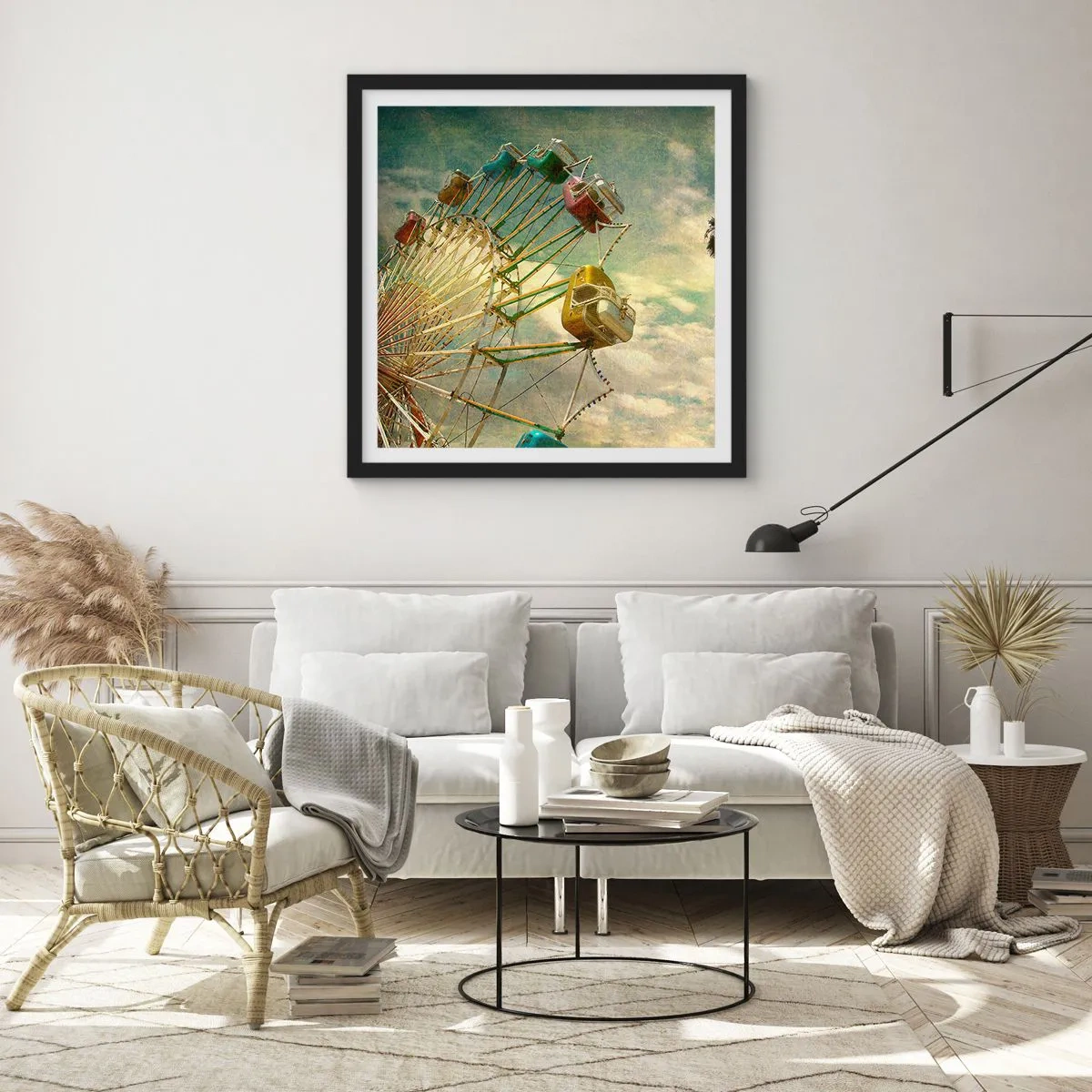 Poster in einem schwarzem Rahmen - Es wird Spaß geben ... - 50x50 cm