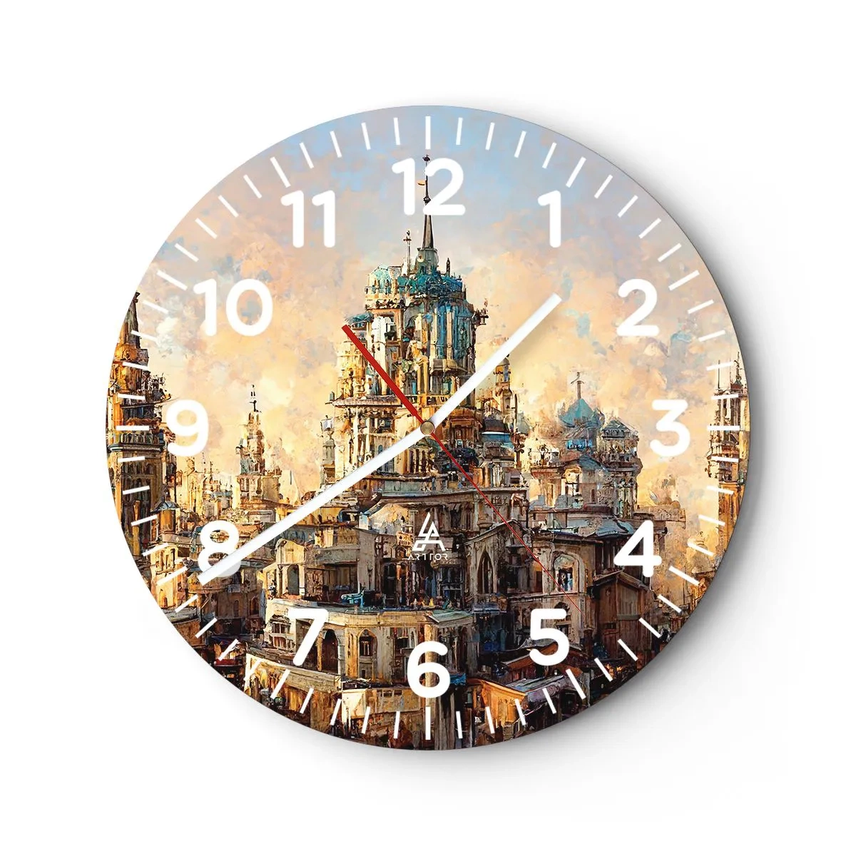 Wanduhr - Glasuhr - Stadt der Städte - 40x40 cm