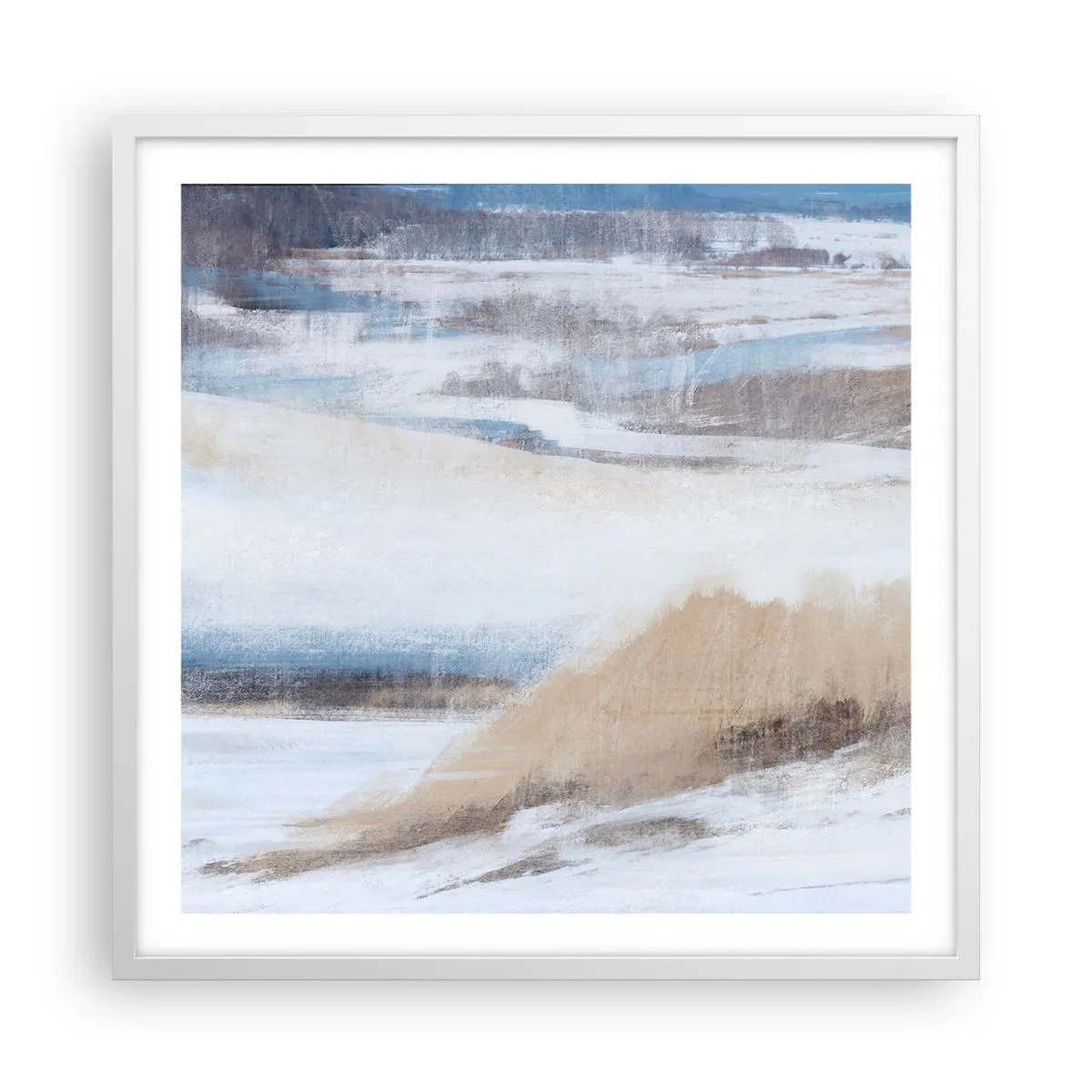 Poster in einem weißen Rahmen - Winterkomposition - 60x60 cm