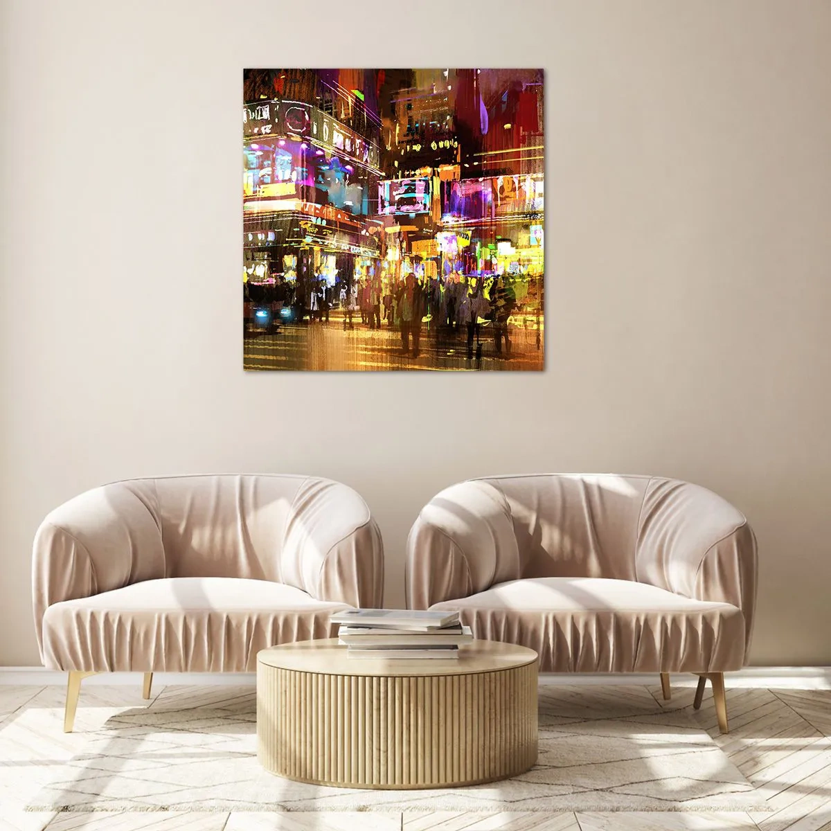 Glasbild - Bild auf glas - In einem Lichtermeer - 60x60 cm