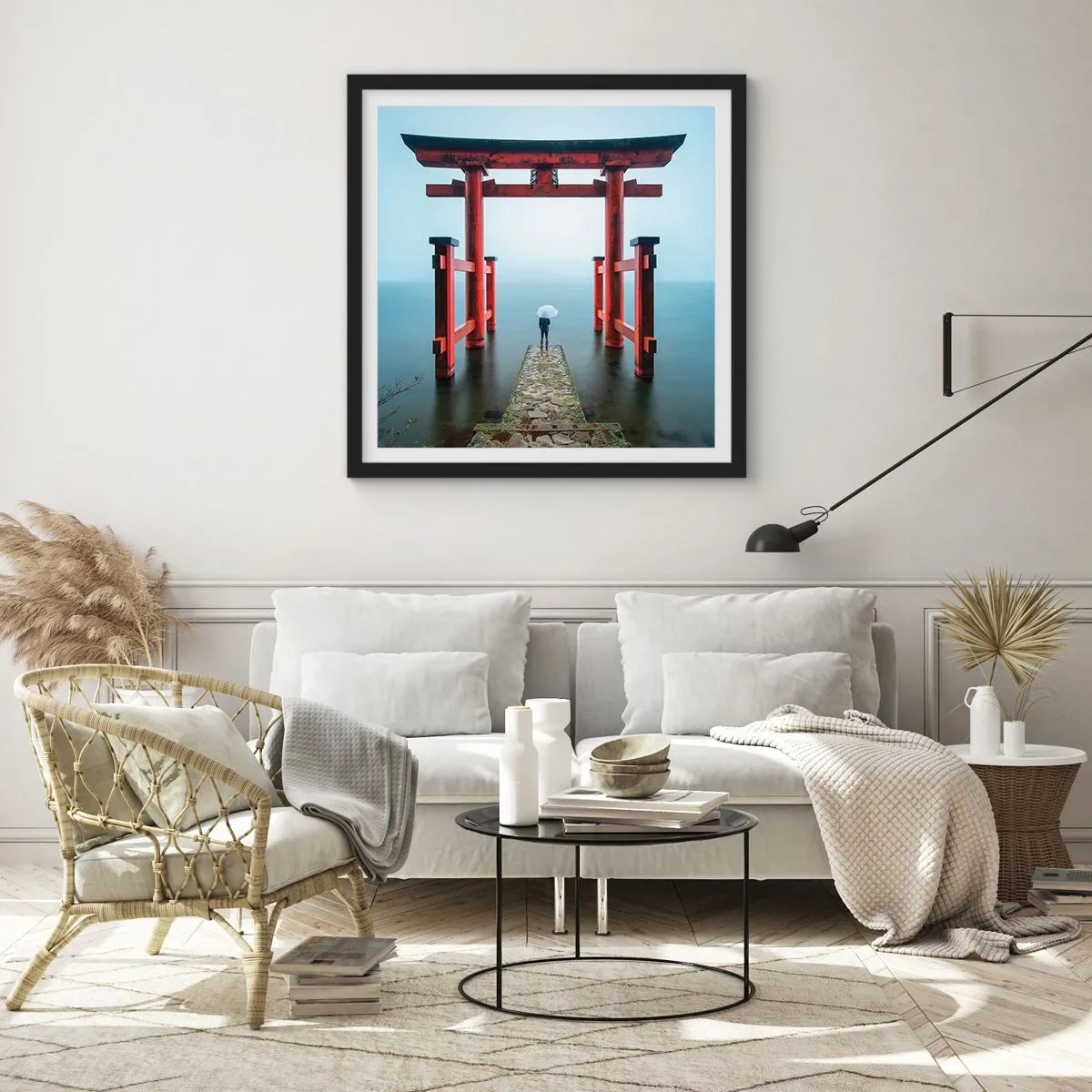 Poster in einem schwarzem Rahmen - Japanische Träumerei - 50x50 cm