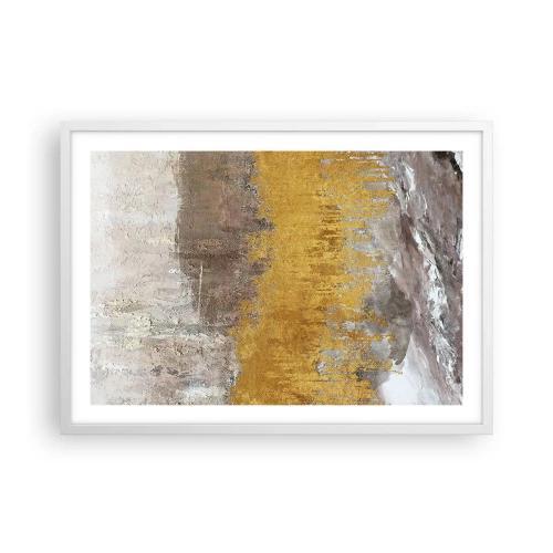 Poster in einem weißen Rahmen - Goldene Explosion - 70x50 cm