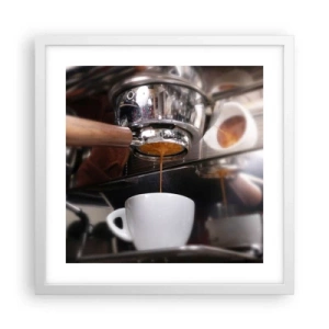 Poster in einem weißen Rahmen - Gute Zeit des Tages - 40x40 cm